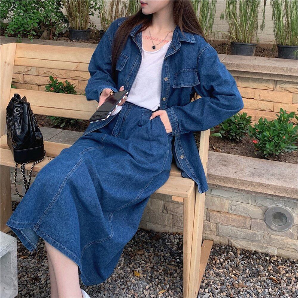 ルーズデニムジャケット ロングスカート S5625 Sugar Store