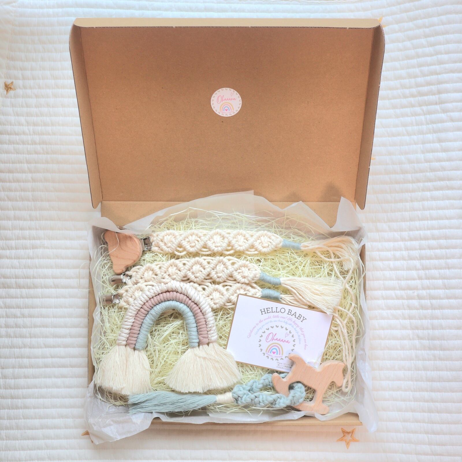 HELLO BABY! マクラメ出産祝い