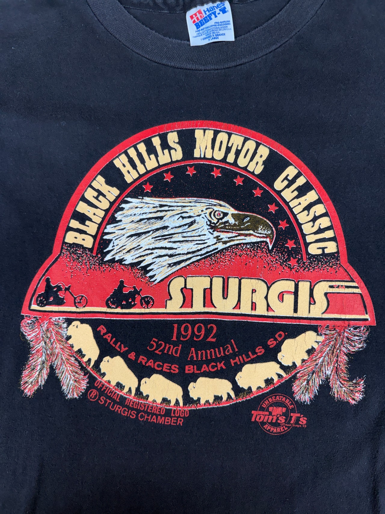 90s  Sturgis Motorcycle Rally / Hanes BEEFY-T made in usa・画像7