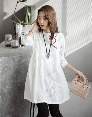 ワンピース レディース   ブラウス レースチュニック   マタニティ