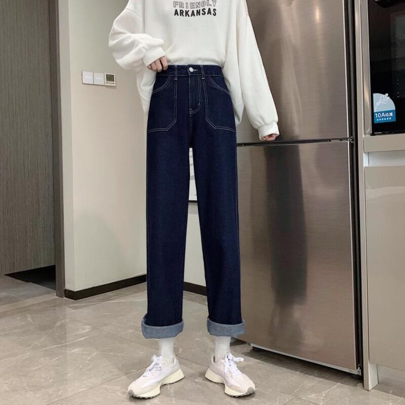 ジーンズ スプリングオータムハイウェストウェストルーズワイドレッグパンツ 春物 秋物 ワイドパンツ 1号婦人79005777950