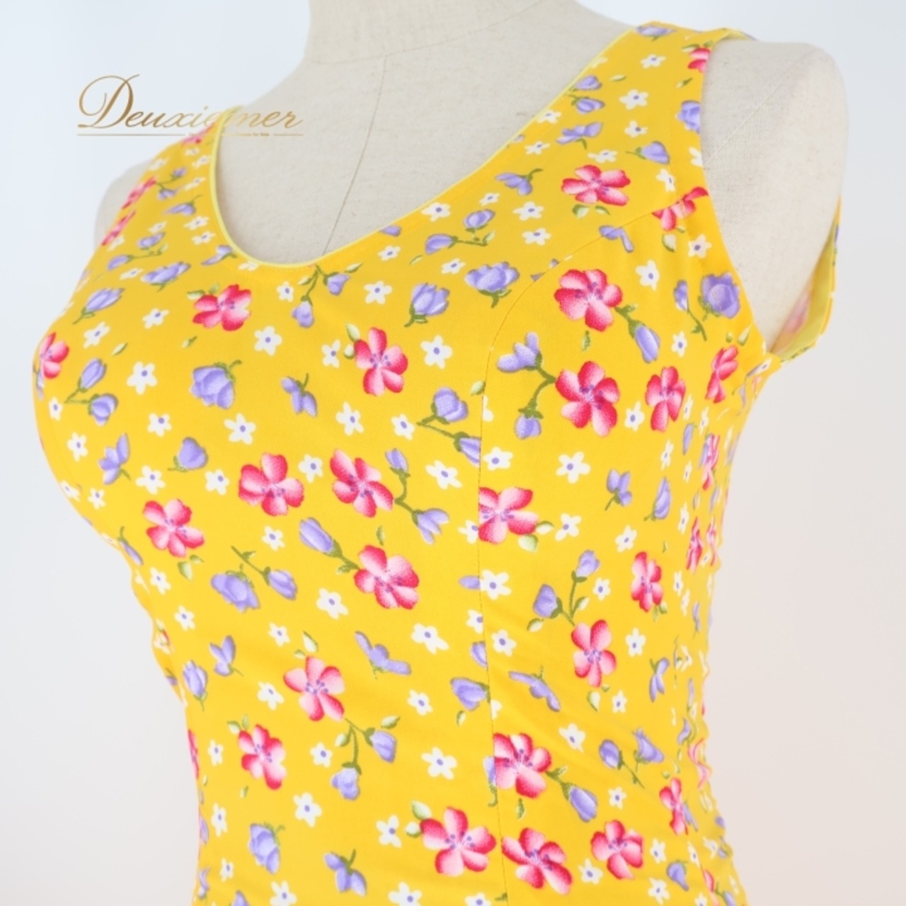 フラメンコ 衣装 ワンピース ドレス 黄色 オレンジ 花柄 ボランテ フリル ノースリーブ 発表会 ダンス パーティ 明るい かわいい イエロー系 オレンジ系 フレアドレス フローラルデザイン パーティドレス レディース おしゃれ ステージ衣装 可愛いデザイン 薄手素材 柄物