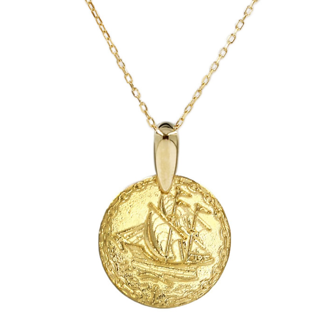 純金『船B』メダル（大） ペンダントのみ【JUNGOLD】H&D バチカンはK18 