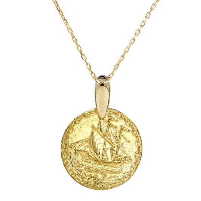 純金『船B』メダル（大） ペンダントのみ【JUNGOLD】H&D　バチカンはK18