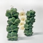 癒されるゴールド緑のクローバーアロマキャンドル