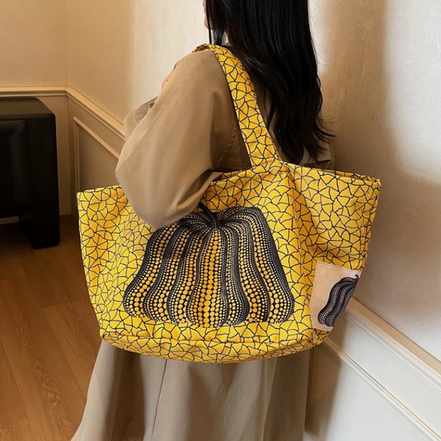 アート柄 ビッグ トートバッグ ◆7col L00459