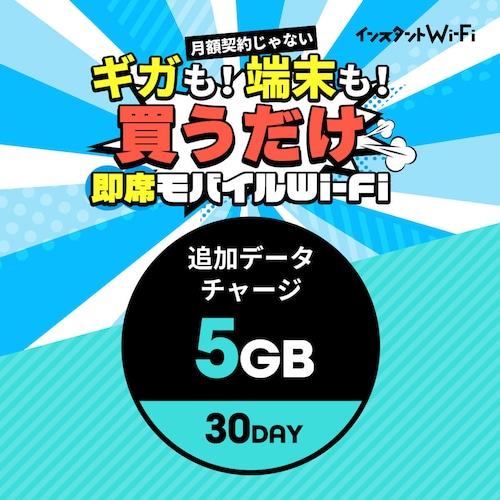 インスタントWi-Fi 追加データ 5GB 30day