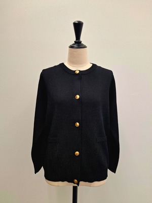 ​【SAMPLE SALE】ミラノリブボタンカーディガン(ブラック)　