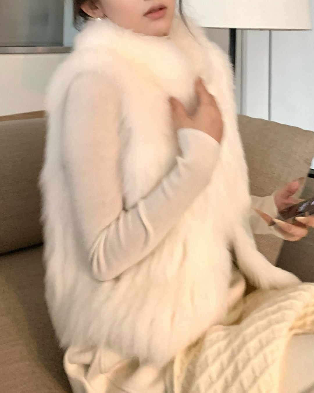 ハイネックファーベスト A25106