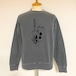 【GOOD ROCK SPEED】 Mickey Flocked Guitar Graphic Sweat Shirts Charcoal