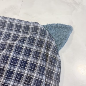 【会話のきっかけ服。】「サメですか？」で会話が始まるサメフード付きチェックシャツ【個性で繋がる】