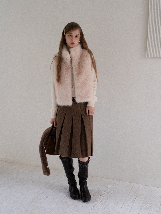 【M0272】Faux Fur Vest Top / 2color