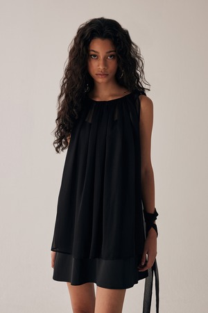 [TREEMINGBIRD] Tie Mini One-piece [ Black ] 正規品 韓国ブランド 韓国通販 韓国代行 韓国ファッション TRMNGBD tmb TREEMING BIRD 日本 店舗 トリミングバード