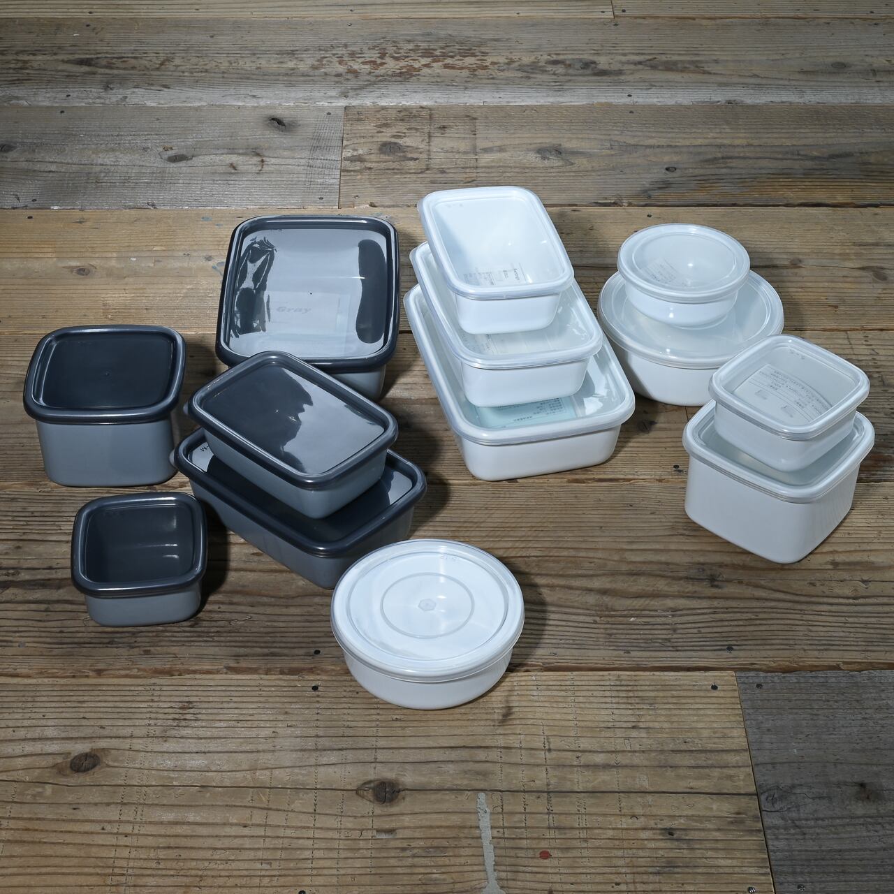 琺瑯の保存容器（蓋付）/白》レクタングル深型 Mシール蓋付| 野田琺瑯