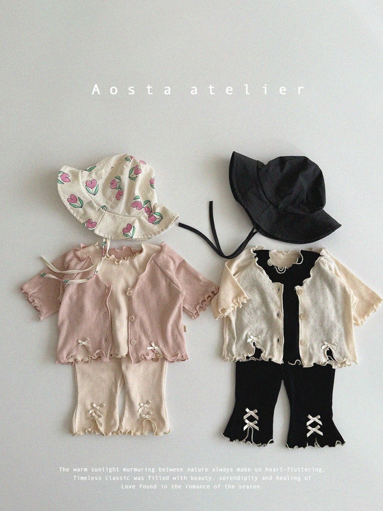 【Aosta】メローフリルノースリーブカットソー ブラック 70~110cm - 3