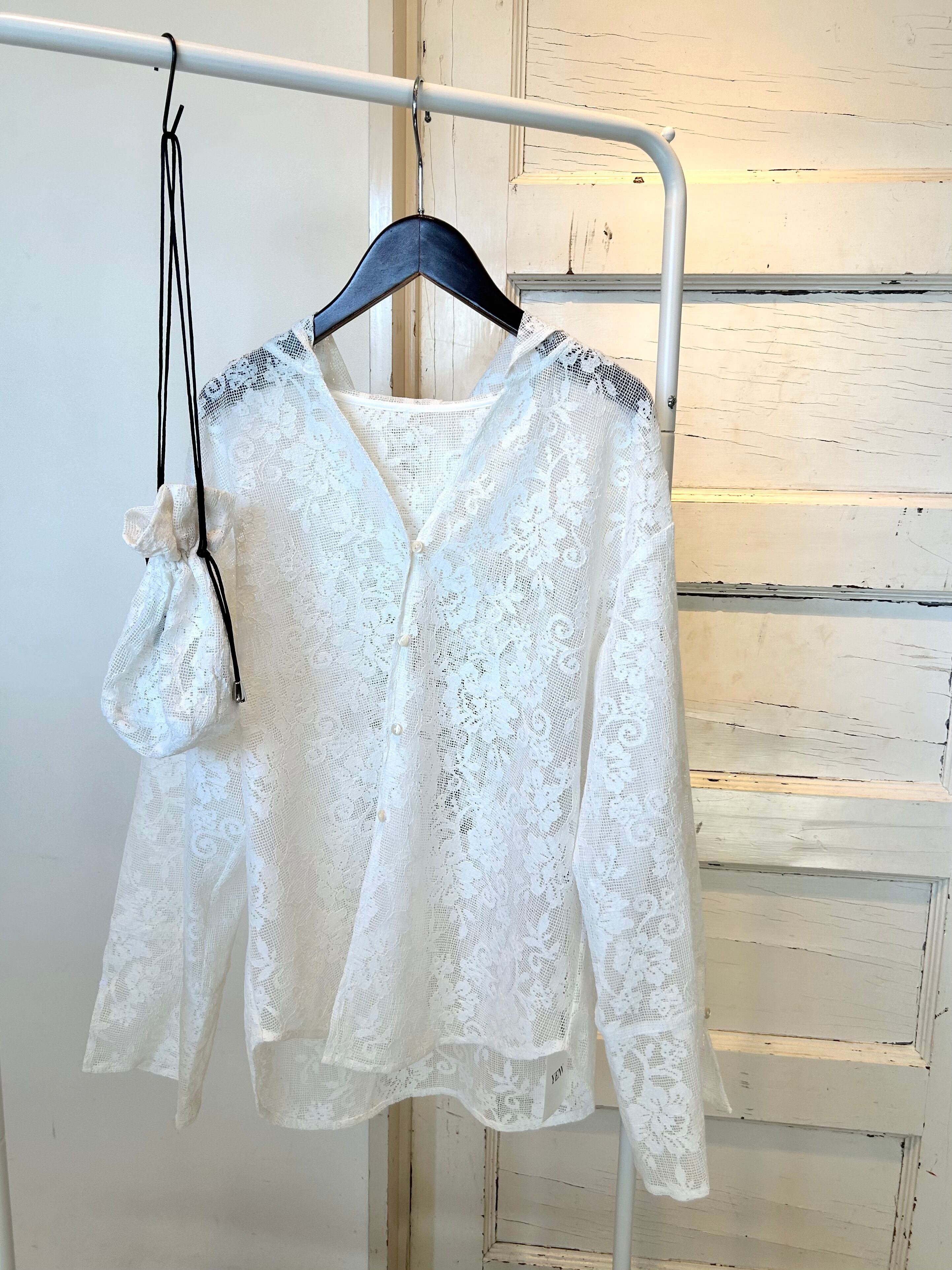 PORTABLE LACE HOODIE《YENN》 | BROWNSUGAR