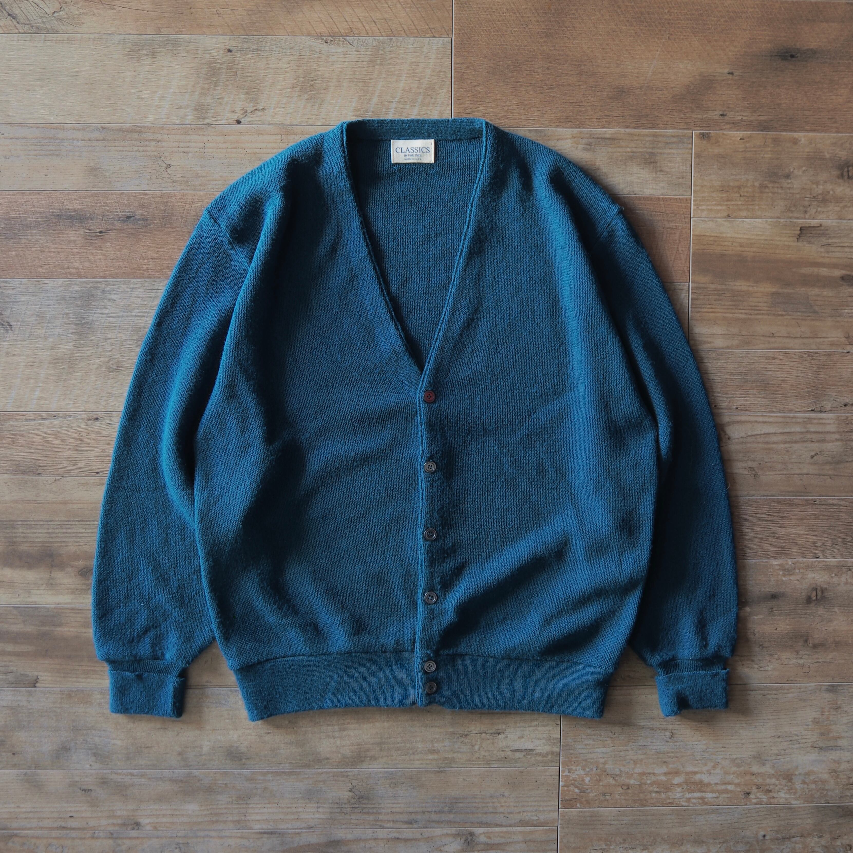 70s USA製 PINE STATE acryl cardigan XL-