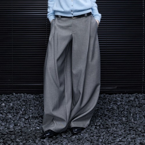 デザインタックワイドレッグパンツ ・23417
