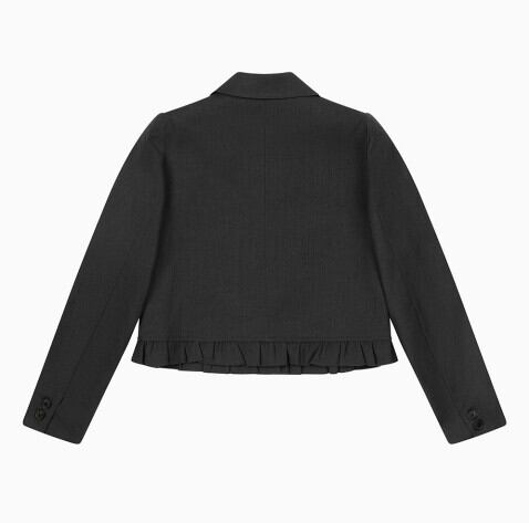 ☆IVE レイ 着用！！【OHESHIO】ROUND FRILL JACKET, CHARCOAL | もごつ