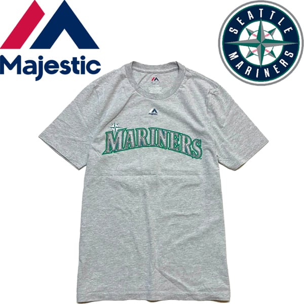 1点物◇MLBシアトルマリナーズMajesticバックプリントTシャツ古着