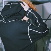 SHINING LOGO STITCH HOODIE_BLK