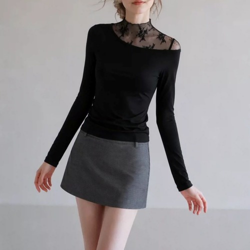 lace off shoulder tops / l0815