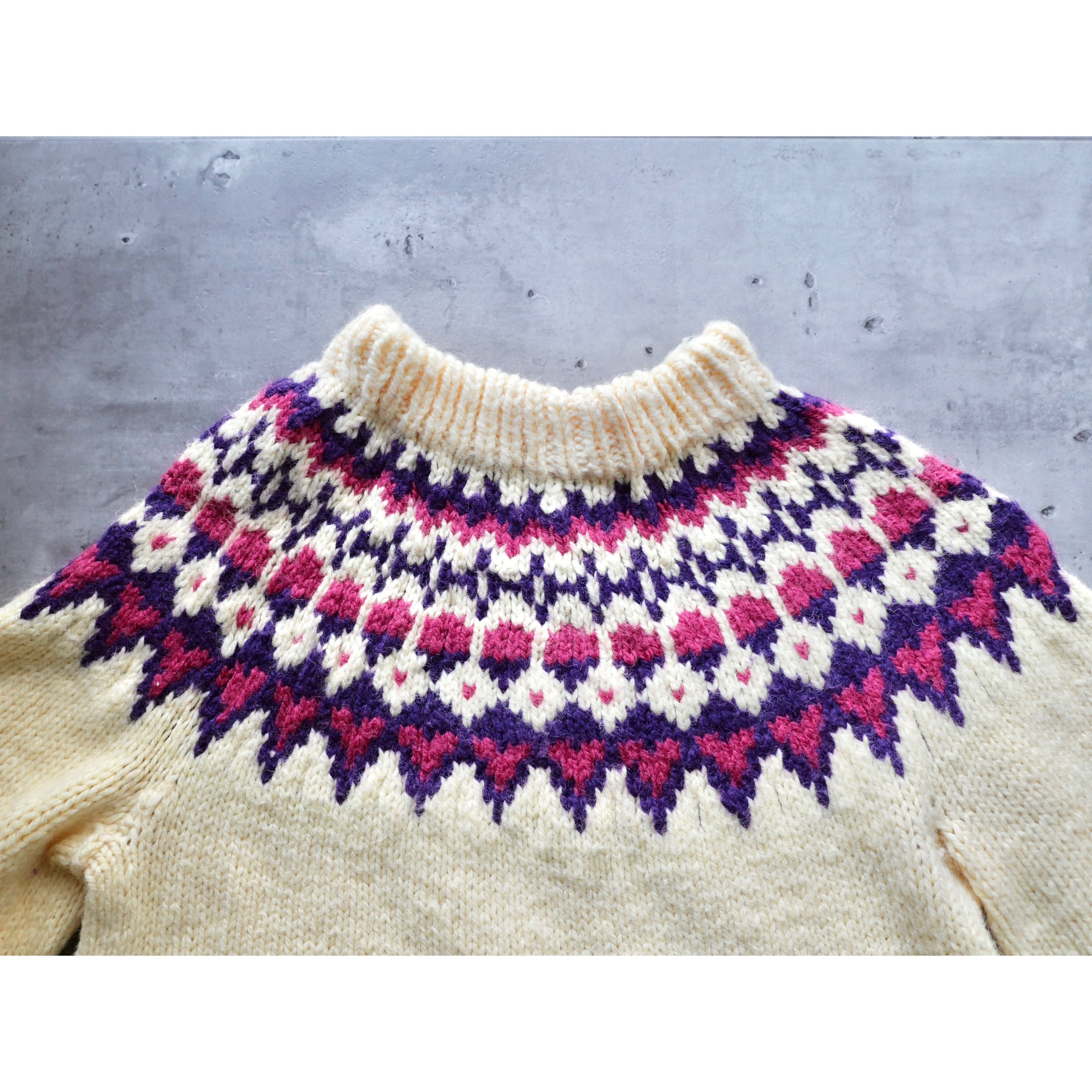 l/s nordic pattern knit sweater ivory ノルディック柄 ニットセーター アイボリー