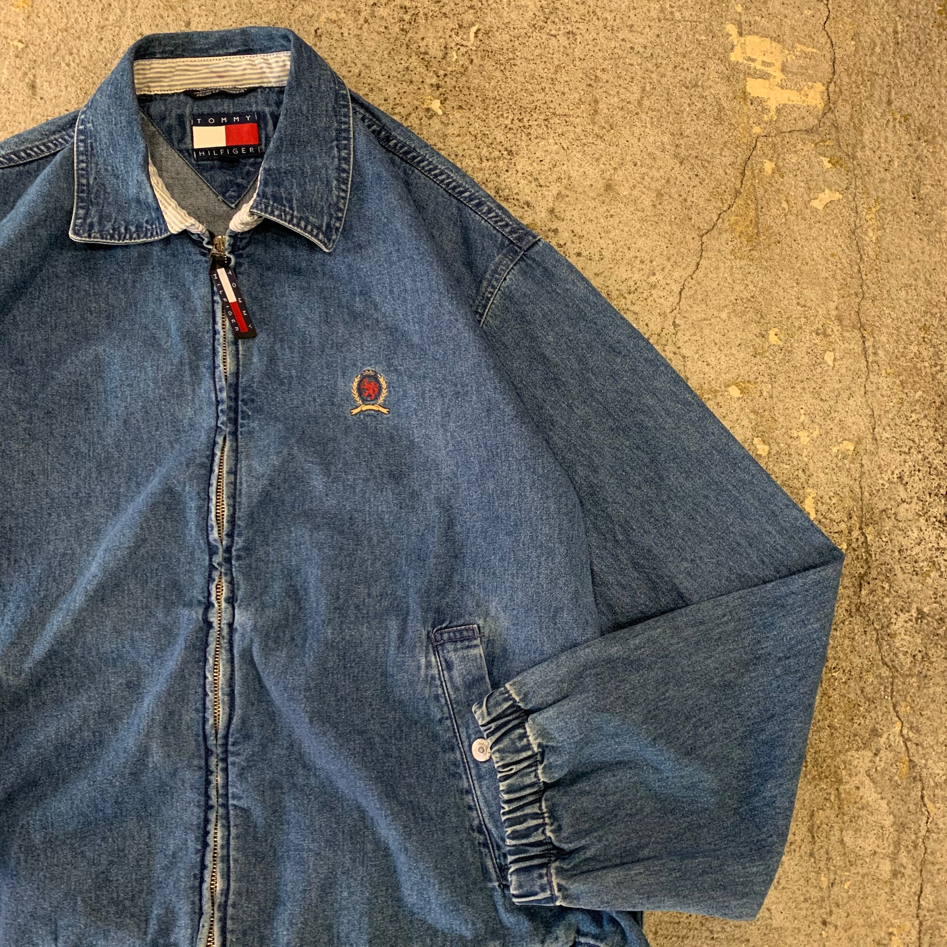 90s TOMMY HILFEGER zip up denim jacket | What