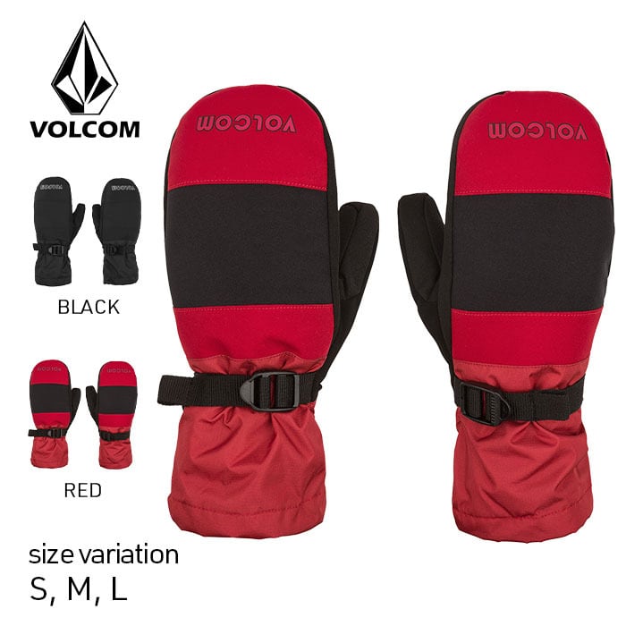 22-23 VOLCOM STONE BRIGHTON MITT BLACK RED ヴォルコム ボルコム グローブ ミトン スノーボード 防寒 手袋  メンズ crass