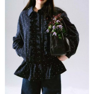 Ruffled Polka Dot top <3colors>