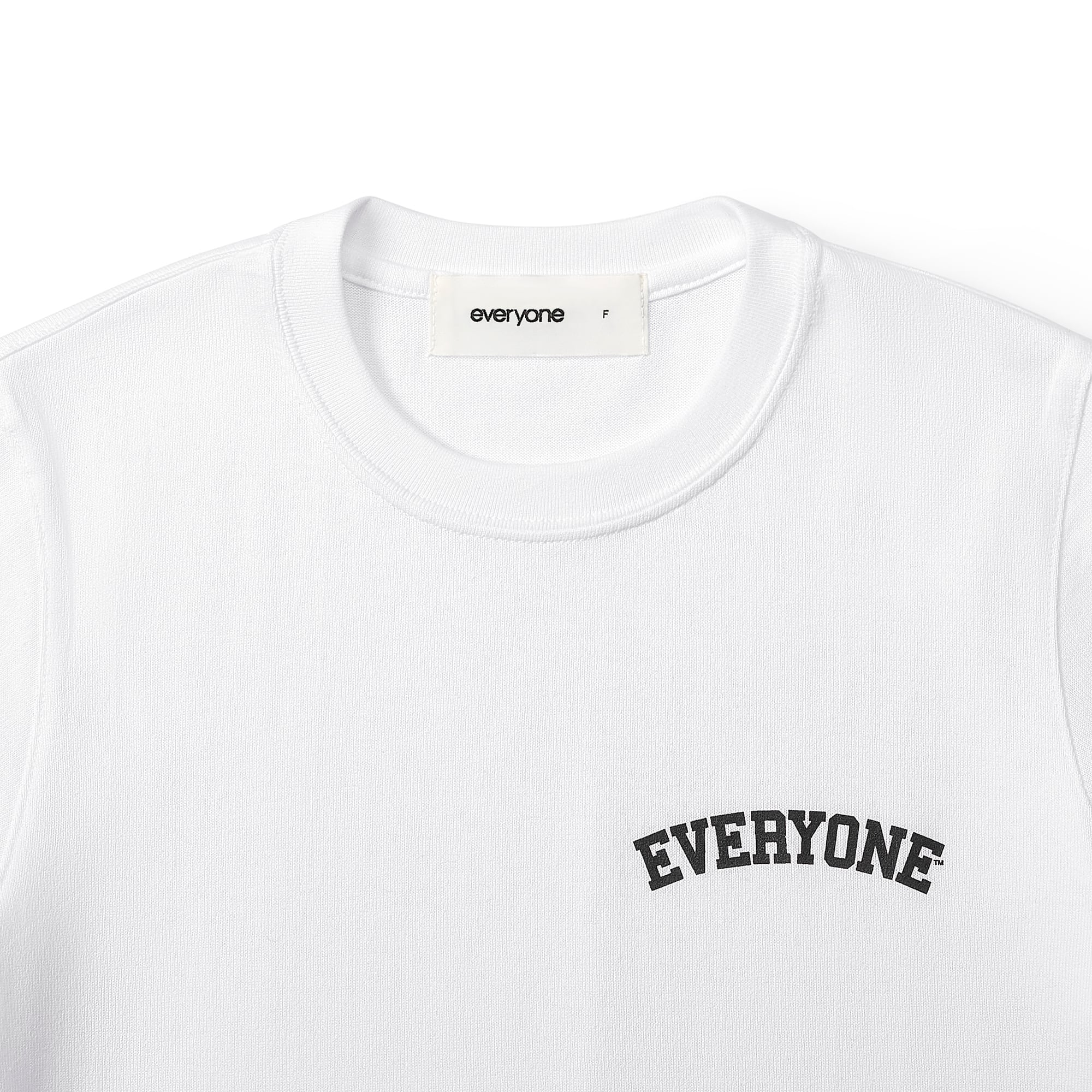 everyone collegiate logo tee shirt (WHITE/BLACK) | everyone