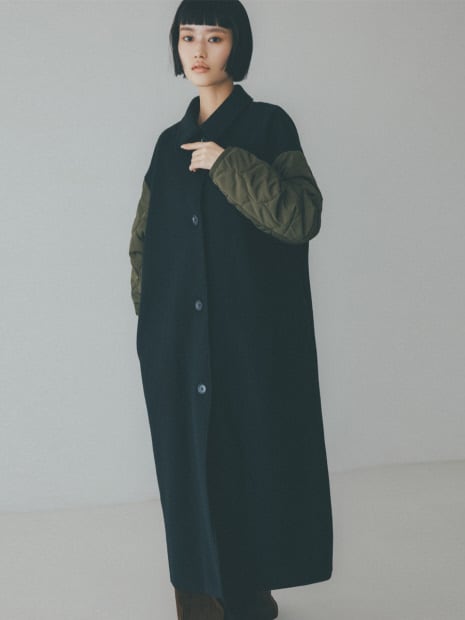NOMINE 】袖キルティングステンカラーコート | valance 福井