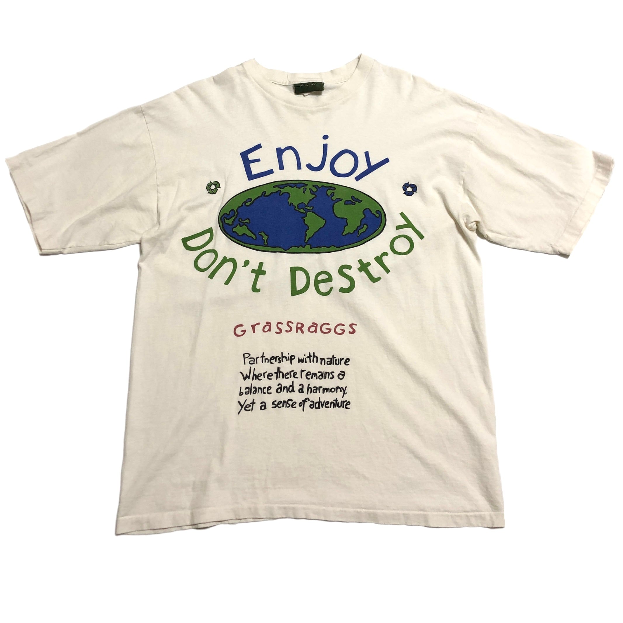 90s GRASS RAGGS 地球 アース Tシャツ【XL】 シングルステッチ | BACK