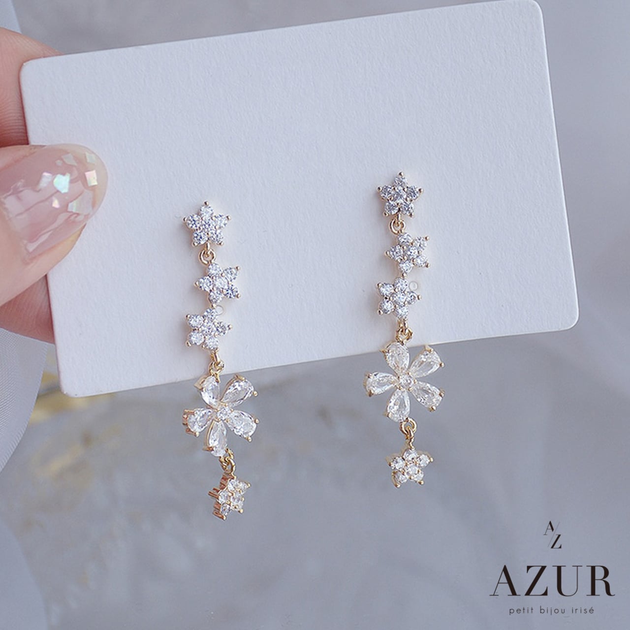 数量限定】ジルコニアフラワーピアス | AZUR Tokyo（アズール