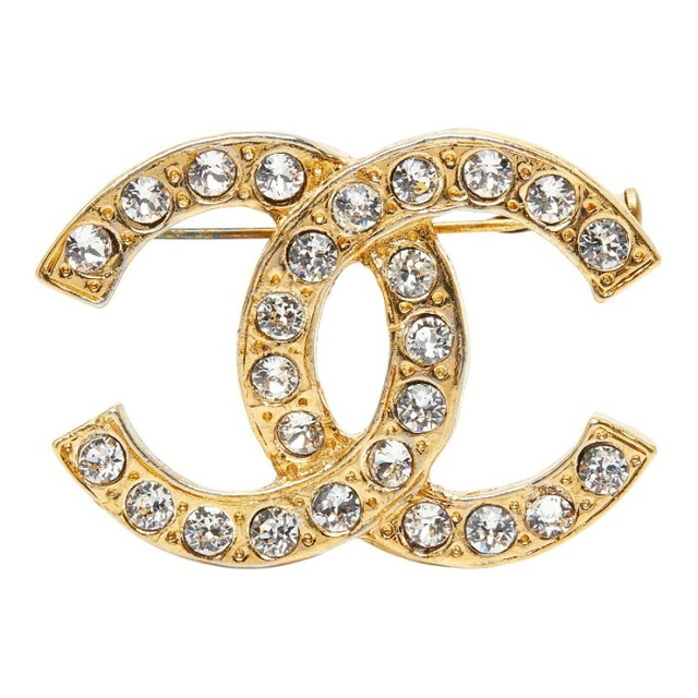 シャネル ココマーク ブローチ ゴールド メッキ ラインストーン レディース CHANEL 【中古】