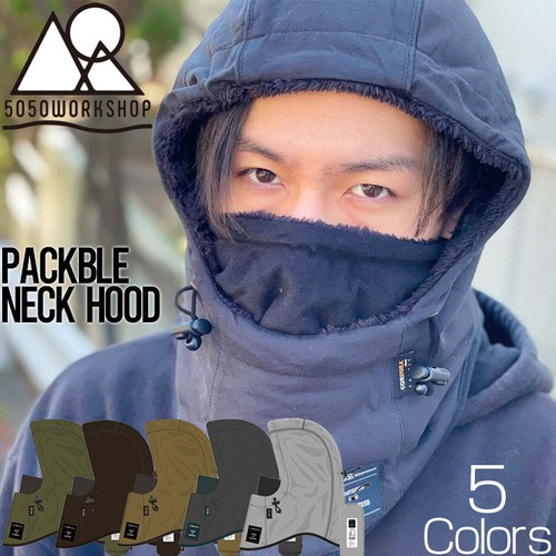 【送料無料】 5050WORKSHOP フィフティフィフティワークショップ PACKBLE NECK HOOD ネックフード フードウォーマーBLK
