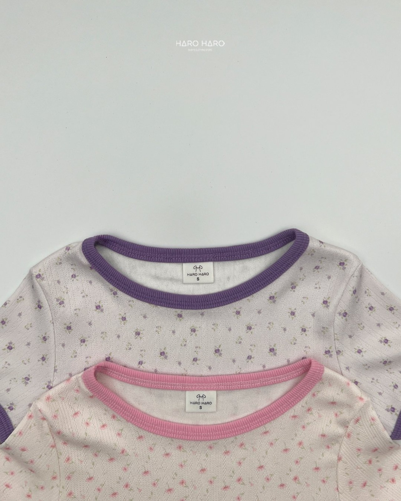 [HARO HARO] Eyelet color block tee (2XL/3XL/4XL) / [하로하로] 아일렛배색티 (2XL/3XL/4XL)