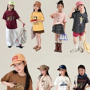 【予約販売】100-170cm 毎日着たい心地よさ地♡ お洒落キッズの万能アメカジ プリントTシャツ