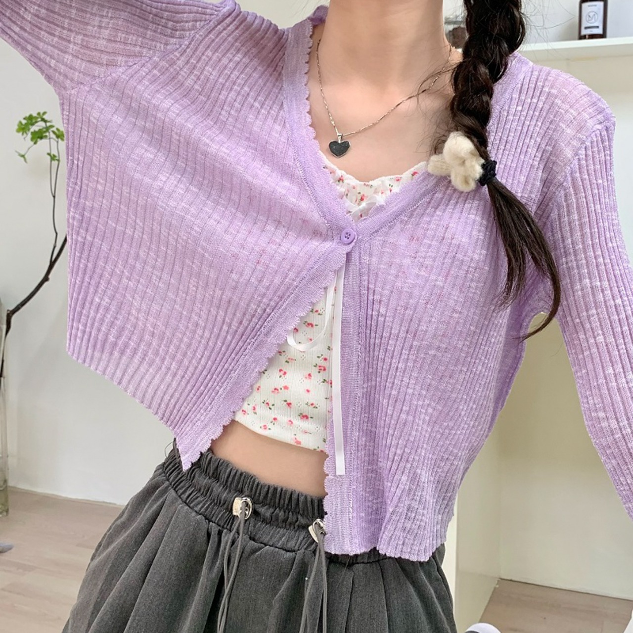 カラーライトカーディガン LK836