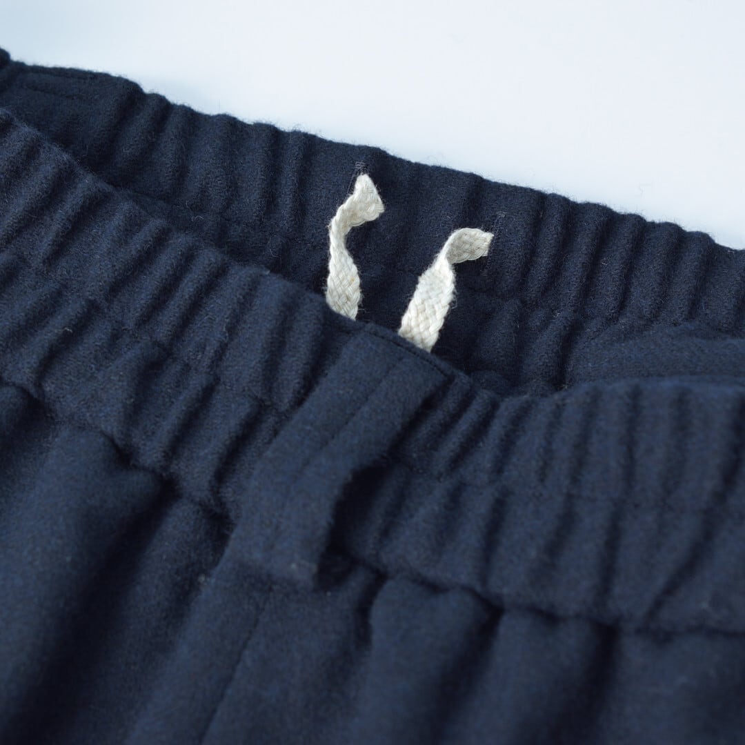 atelier naruse アトリエナルセ ウールフラノガウチョパンツ・ネイビー