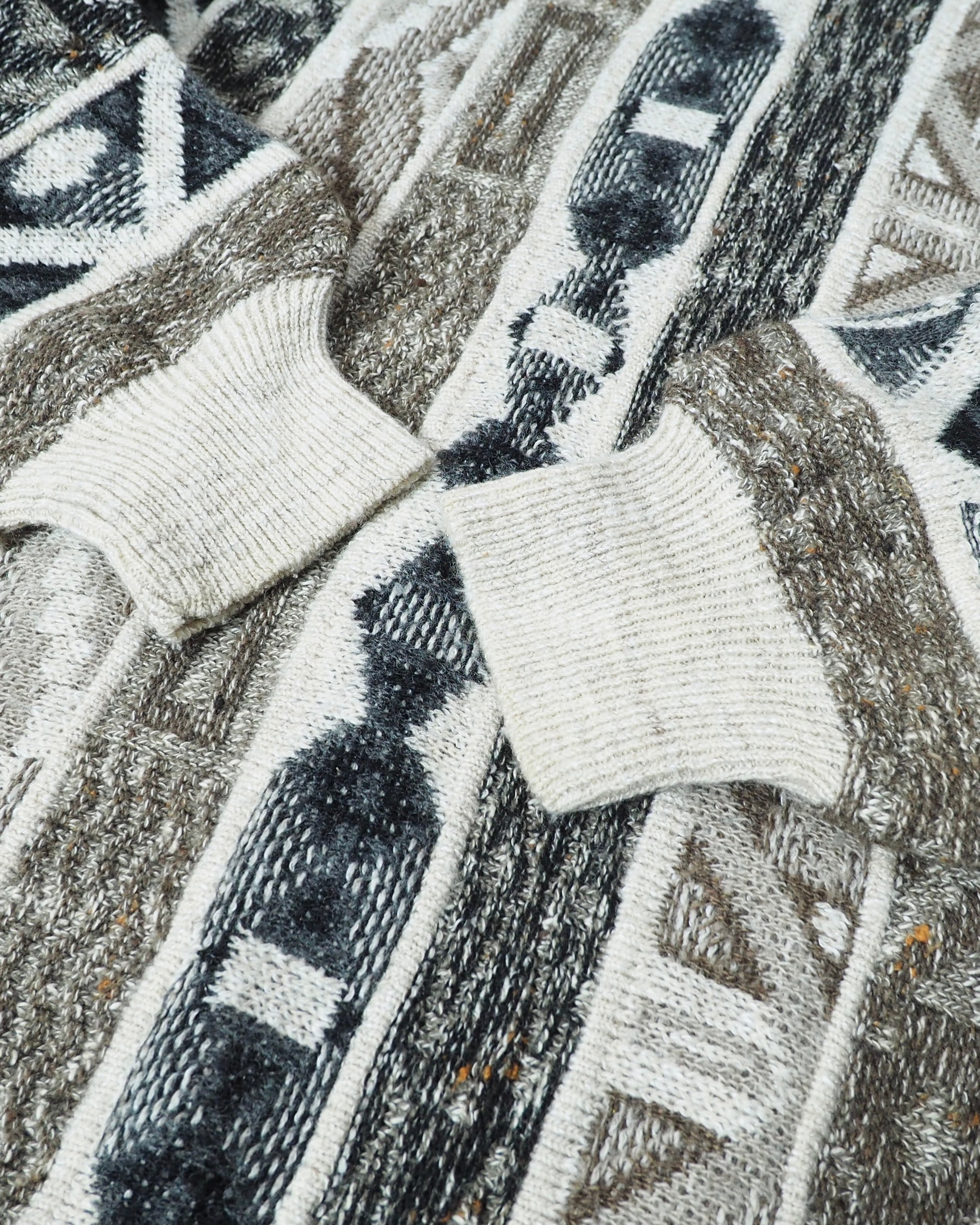 1990s " Made in Italy " Multi Color Geometric pattern vintage loose knit