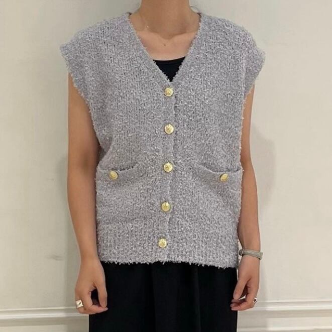 ？さま専用 ❗️Kim様専用❗️ 金ボタンニットベスト 85-41402 | Coquelicot