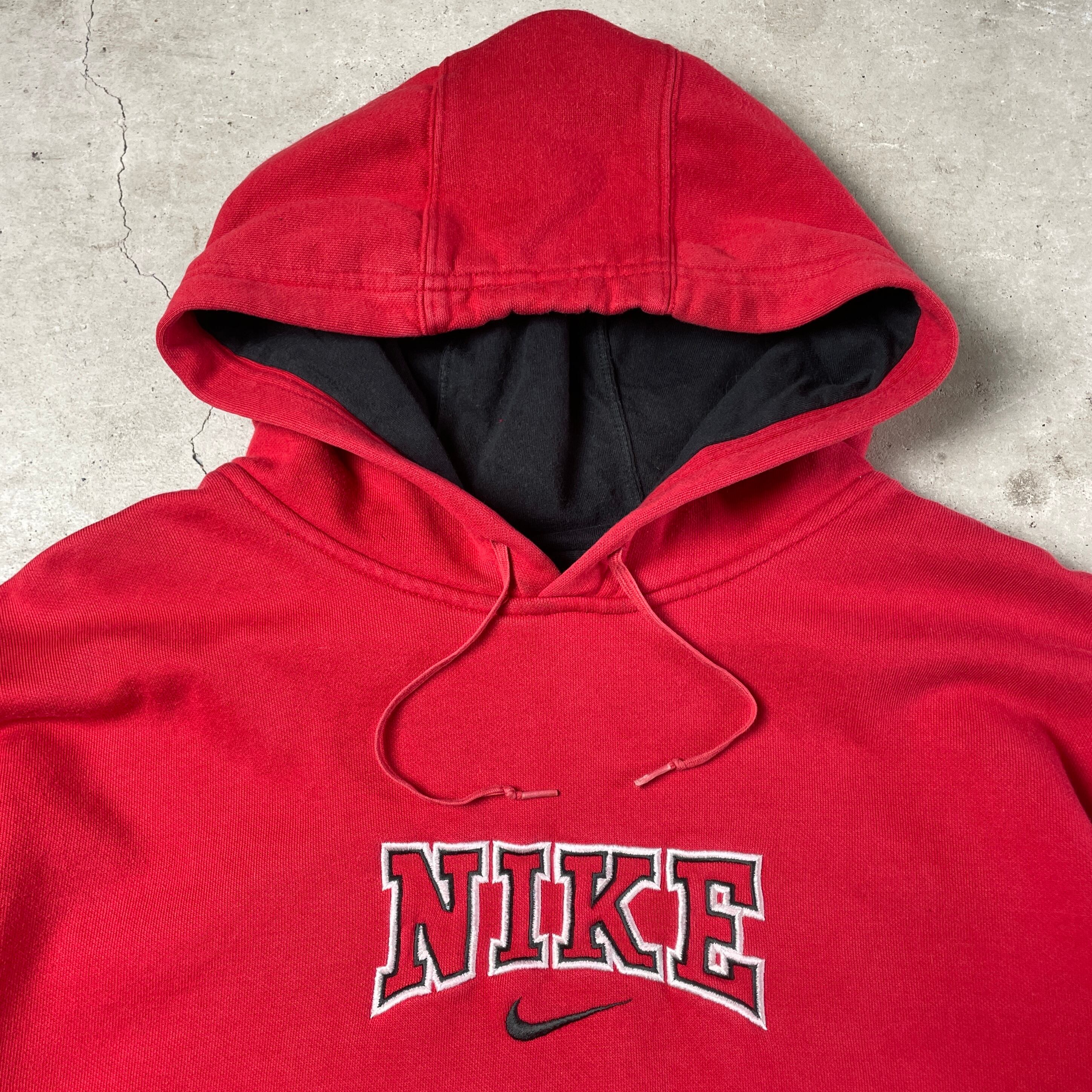00年代 NIKE ナイキ スウォッシュロゴ刺繍 スウェットパーカー メンズL 