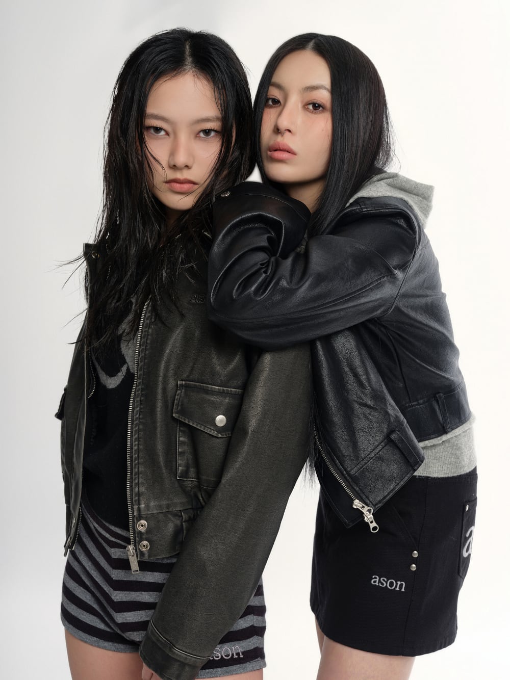 ason slim leather jacket 韓国　レザージャケット　黒 as”on] SLIM LEATHER JACKET 正規品 韓国ブランド 韓国通販 韓国代行