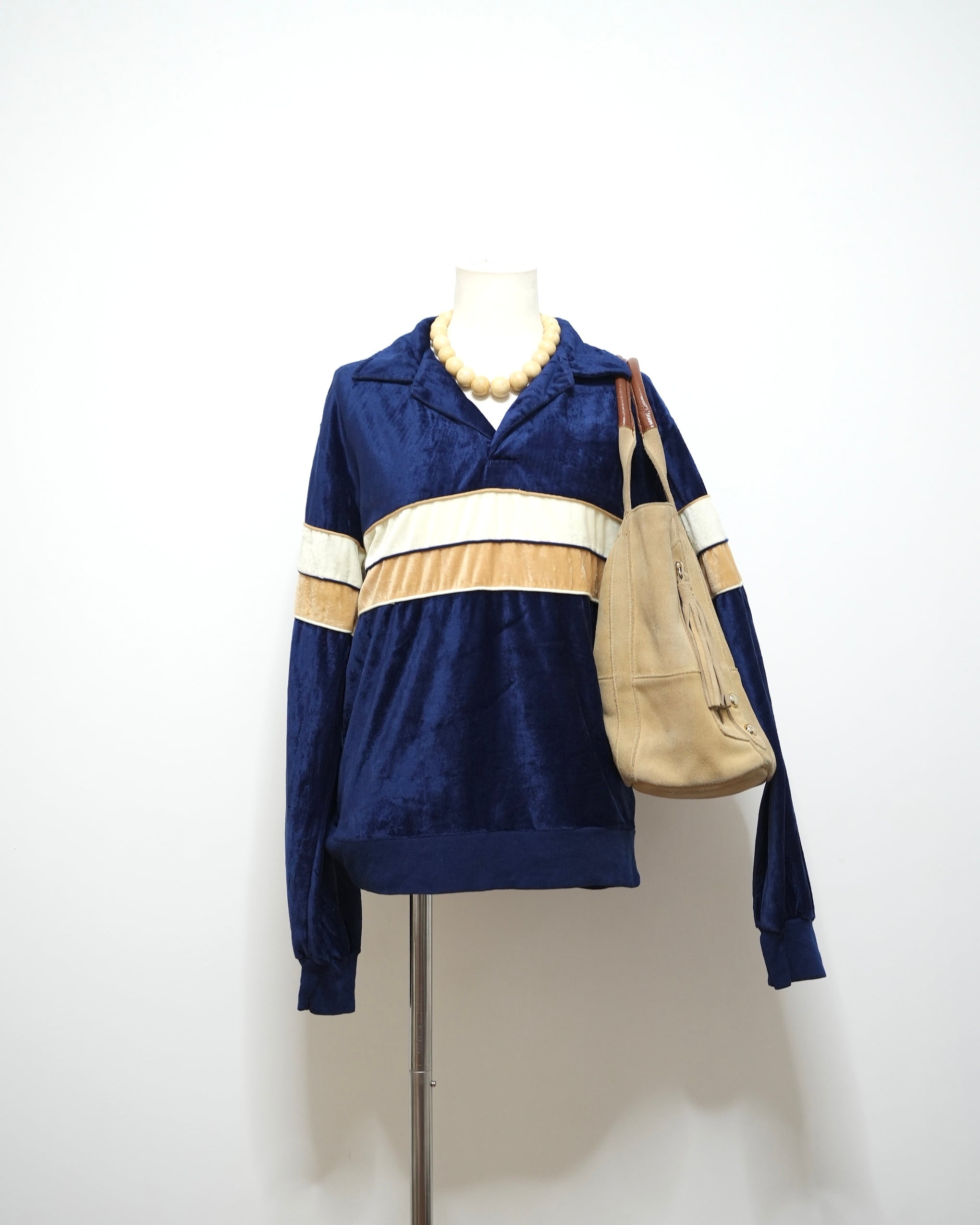 70-80s velour polo shirt