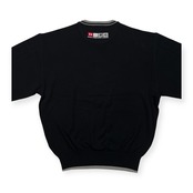 美品 HARDY AMIES SPORT ハーディエイミス スポーツ BIGキャラ ゴルフ刺繍 コットンニット セーター サイズ L /ブラック