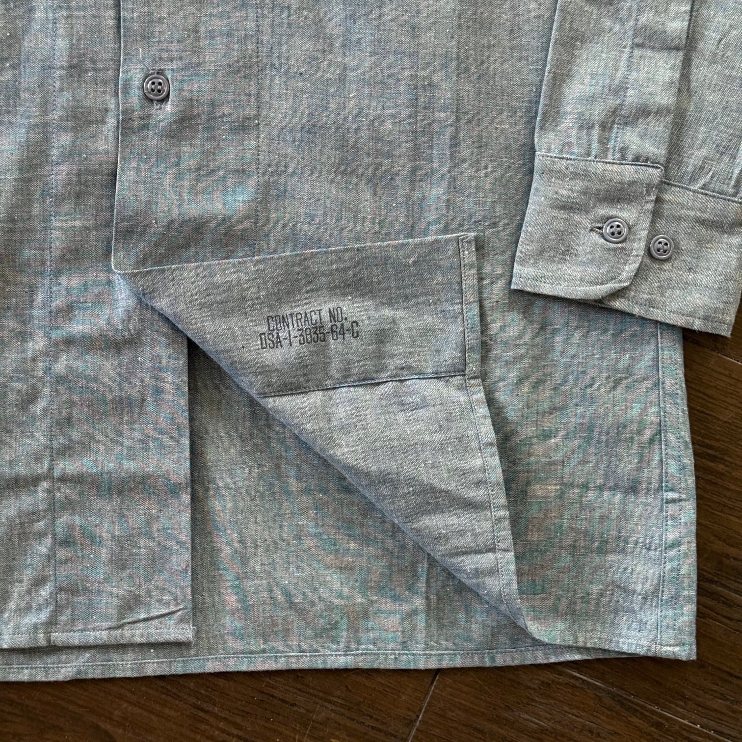 60s 1964年 ”U.S.Navy” シャンブレーシャツ デッドストック サイズ14