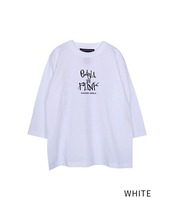 COOLAグラフィティプリントセミロングスリーブTシャツ (WHITE) CQ-46005