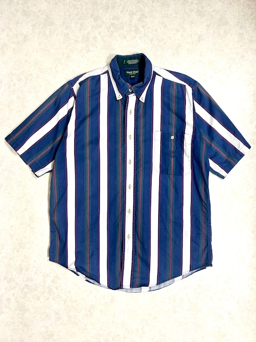 90s Hunt Club ハントクラブ マルチストライプ 半袖 ボタンダウンシャツ