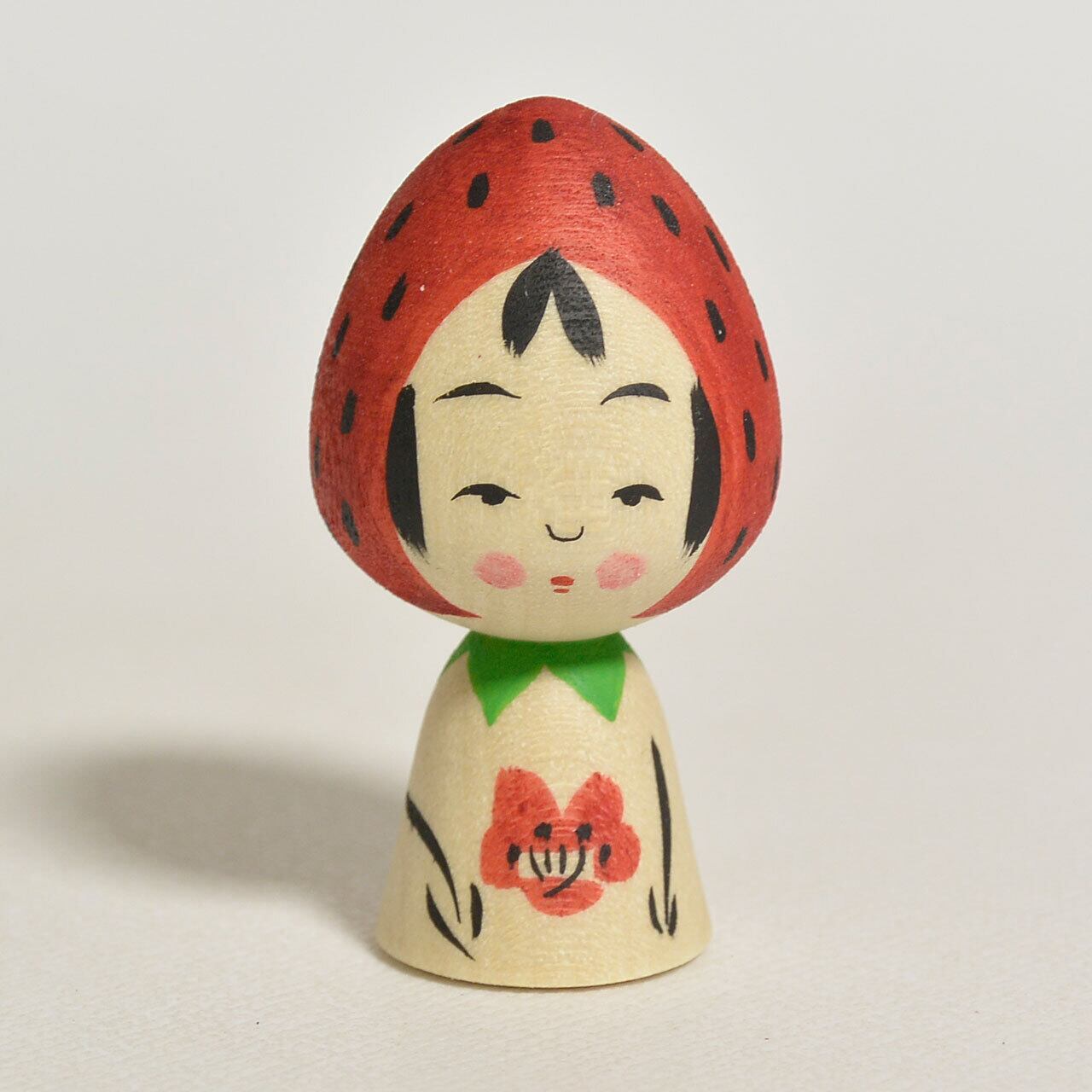 小さないちごちゃんこけし 約1.5寸 約4.5cm 鈴木明 工人（作並系